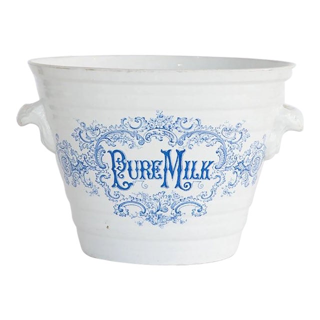 Early 19th Century "Pure Milk" Ironstone Dairy Pail For Sale