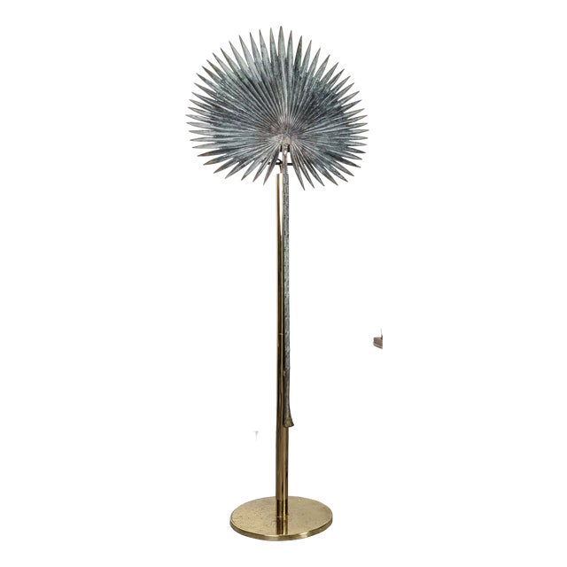 Fan Palm Bronze and Brass Floor Lamp from Valenti, 1970s For Sale
