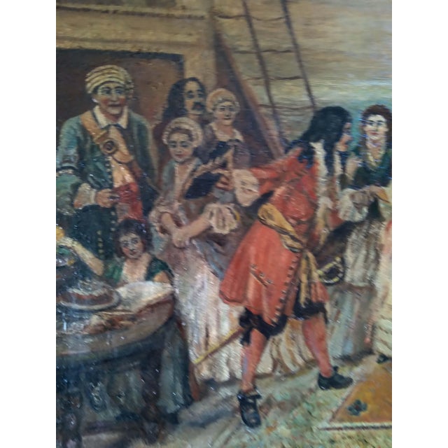 Biedermeier Mid 19th Century Continental Historical Genre Scene Oil Painting Signed J. Erhard, 1840 For Sale - Image 3 of 6