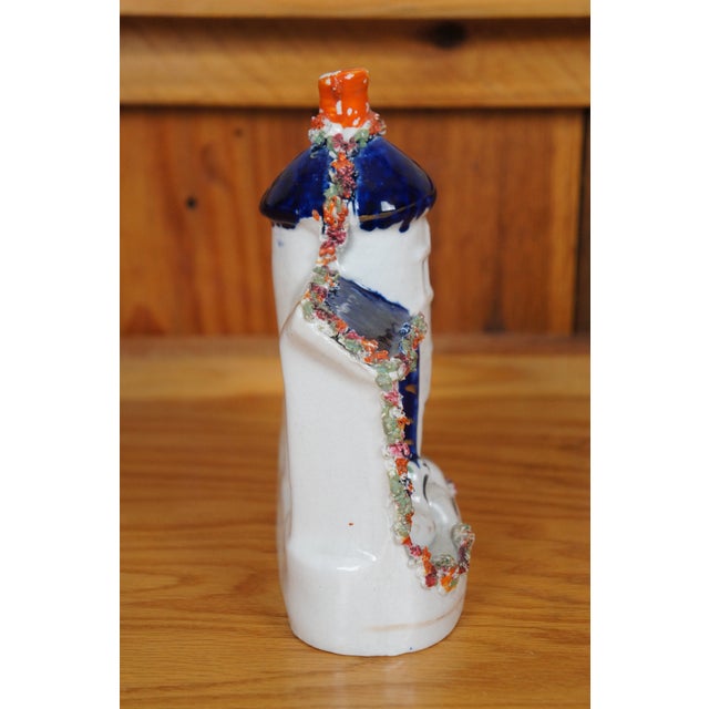 Antique 19th Century Staffordshire Porcelain Swan Manor House Figurine For Sale - Image 9 of 12