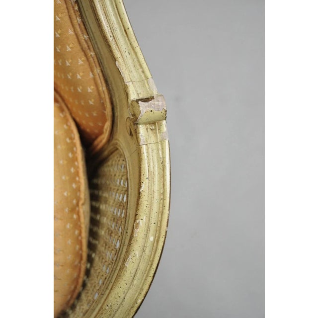 Cream Vintage French Louis XV Victorian Style Small Cream Painted Settee Loveseat Sofa For Sale - Image 8 of 12