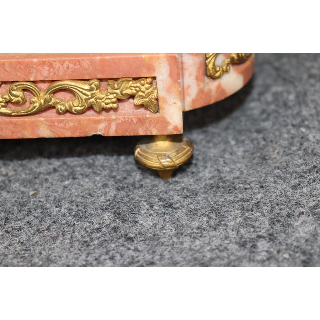 1920's Antique French Marble Bronze Mantel Clock For Sale - Image 12 of 15