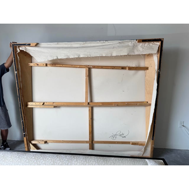 1995 Oversized Postmodern Neil Loeb Mixed Media 3d Pop Art Acrylic on Canvas Geometric Abstract Painting For Sale - Image 12 of 12