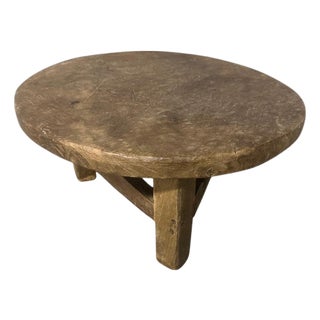Antique Round Side Table or Stool For Sale