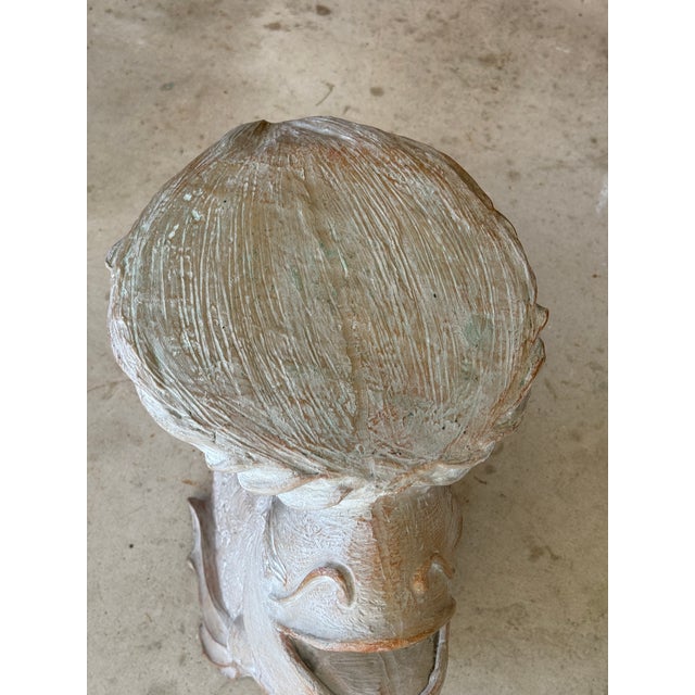 Vintage Coastal Regency Resin Koi Fish Side Table or Garden Stool For Sale In Naples, FL - Image 6 of 12