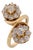Vintage 2.00 Carat Old Cut Diamond 14k Yellow Gold Bypass Ring, Size 5.75 For Sale