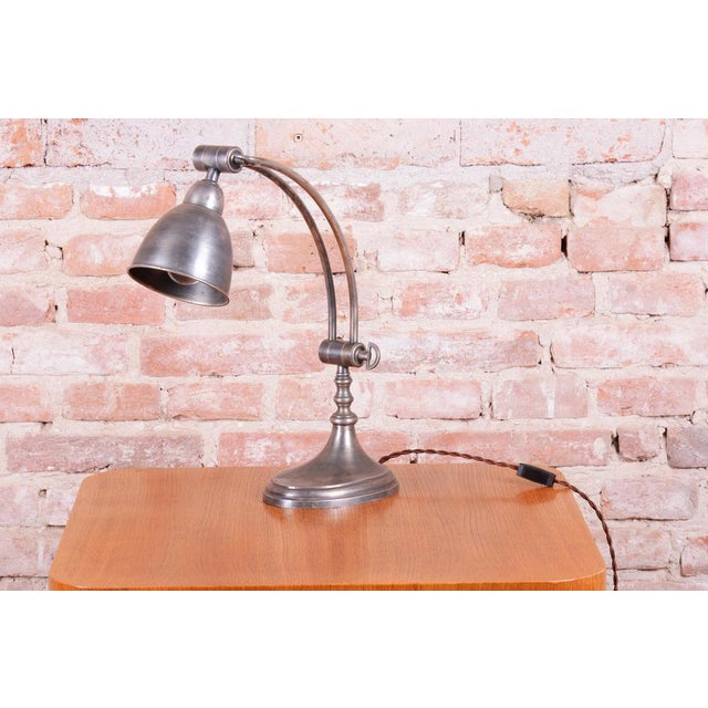 Art Deco Table Lamp in Chrome-Plated Steel, France, 1920s For Sale - Image 3 of 15