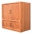 Vintage 1970s Danish Teak Media Cabinet Credenza W/ Tambour Doors on Casters For Sale