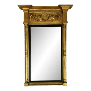 Early 20th Century Italian Wood Pier Mirror With Sunflower Detail