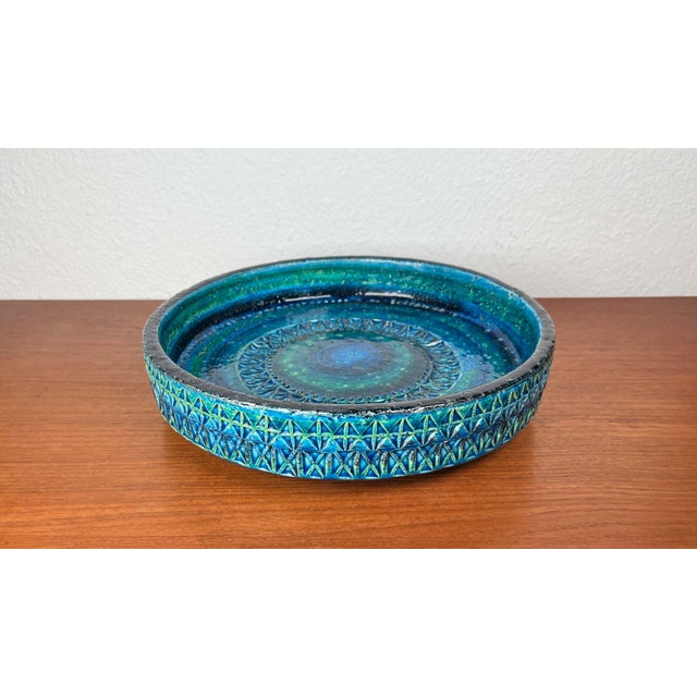 Large Mid-Century Modern Rimini Blu Pottery Bowl by Aldo Londi for Bitossi, Italy, 1960s For Sale - Image 11 of 18