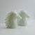 A pair of Stelvia Opalina Fiorentina horse head sculptures, hand-crafted in the Empoli region of Italy during the 1960s....