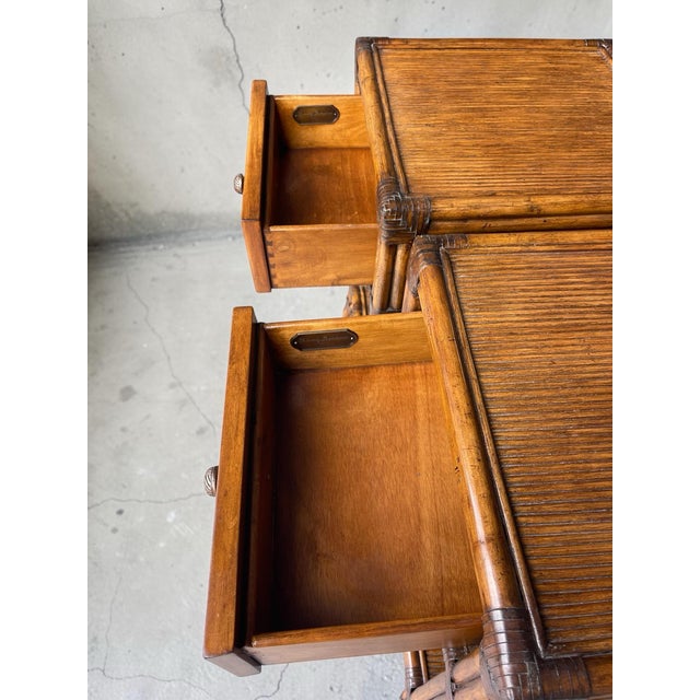 Lexington Tommy Bahama Bali Hai Del Sol Pencil Rattan Nightstands, a Pair For Sale - Image 9 of 11