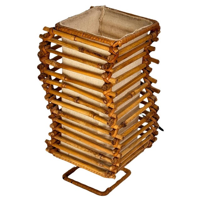 Vintage Table Lamp in Wicker and Fabric, 1960s For Sale - Image 15 of 15