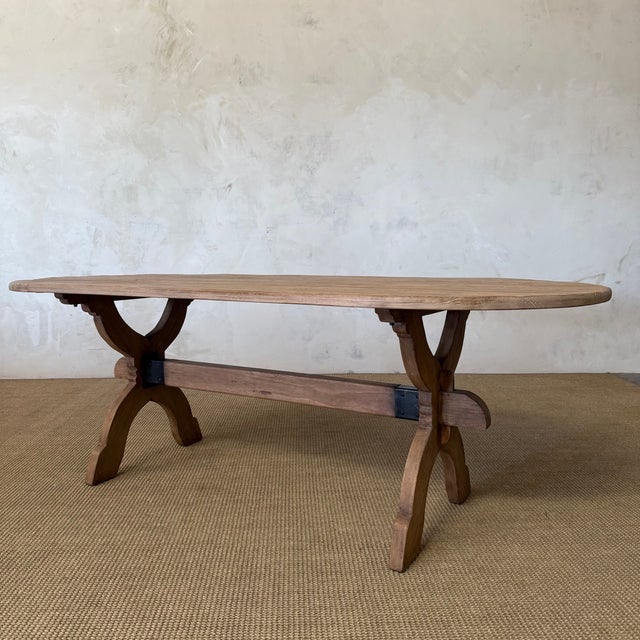 Costa 96” Reclaimed Pine Oval Dining Table in Vintage Natural For Sale - Image 4 of 11