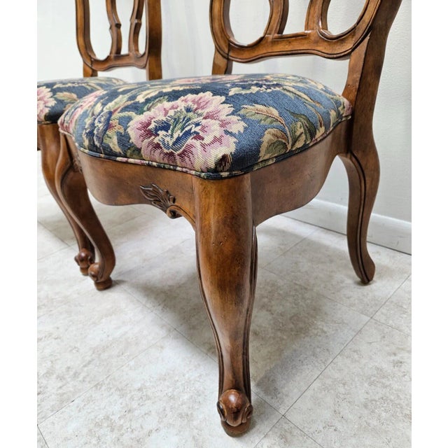 1990s Pair Chairs Ethan Allen Tuscany Pretzel Back Dining Room Side Chairs Newport French For Sale - Image 9 of 11