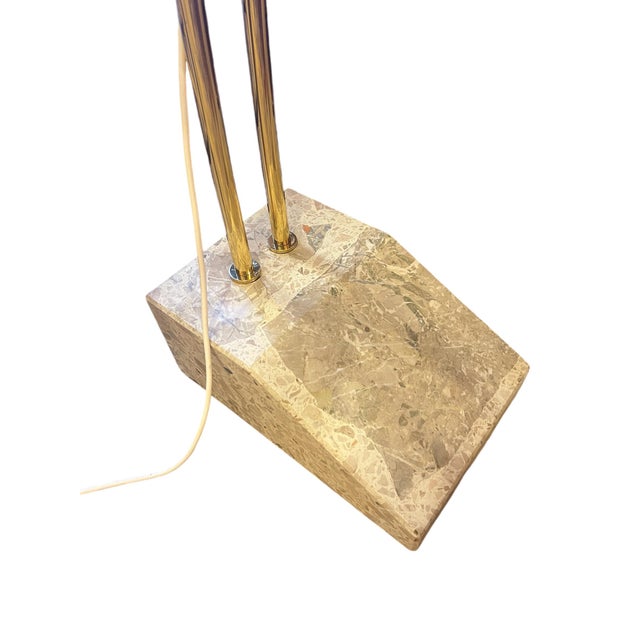 Beautiful arch floor lamp from Hustadt-Leuchten from the 1960s/70s. This design classic with a cocoon shade and solid...