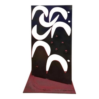 Painted Iron Sculpture With Cutout Shapes For Sale