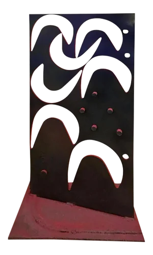 Sculpture Painted Iron With Cutout Shapes