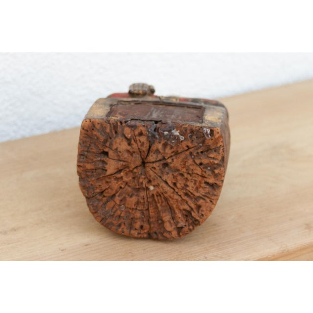 Gilt & Rouge Antique Devotional Seated Buddha For Sale - Image 9 of 10