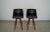 Pair of vintage Mid-century Modern barstools for sale. Original from the 1960's, and in the original black naugahyde faux...