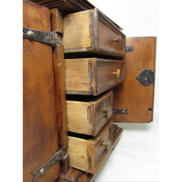 Brown 18th C. Italian Table Top Collectors Cabinet For Sale - Image 8 of 18
