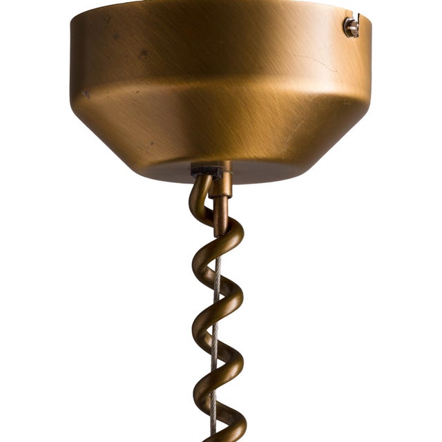 Vintage Pendant Lamp in Brass and Glass from Hillebrand Leuchten, Germany, 1970s For Sale - Image 11 of 12