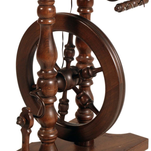 Tyrolean Wooden Spinning Wheel Floor Lamp, 1800s For Sale - Image 3 of 9