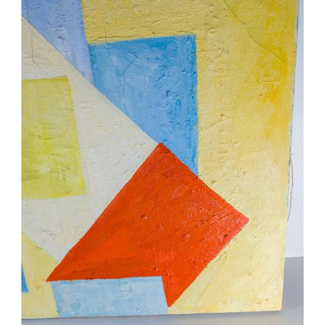 Mid-Century Modern Geometric Abstract Oil on Canvas by Sara Harris For Sale In New York - Image 6 of 11