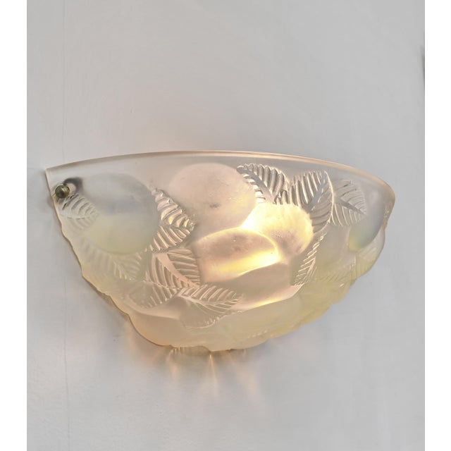 A Large French Art Deco Wall Sconce by René Lalique - Lausanne - Opalescent Glass - 1920s France For Sale - Image 6 of 8