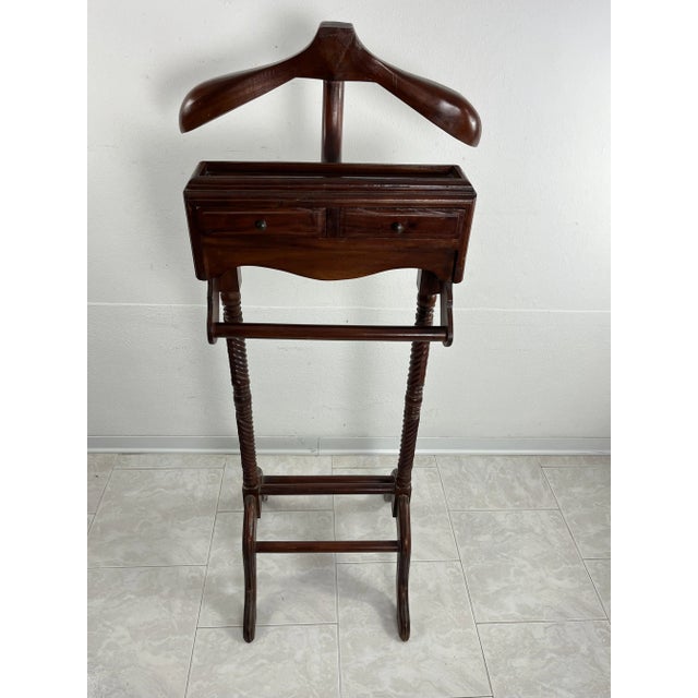Italian valet/coat hanger from the 1940s. Intact and in good condition, it has two small drawers on the front. Good...