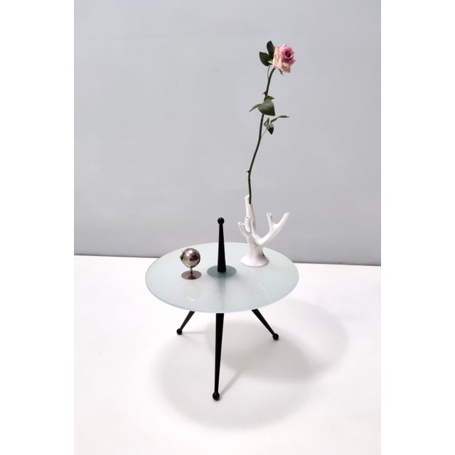Cesare Lacca Tripod Beech and Glass Side Table by Cesare Lacca, 1980s For Sale - Image 4 of 13