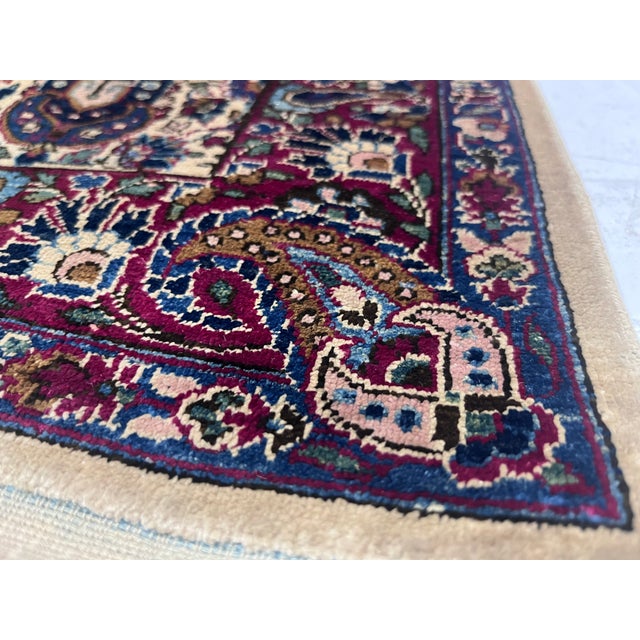 Extremely Fine Antique Persian Silk Mohtasham Kashan Rug 4'2" X 6’9" For Sale - Image 4 of 10