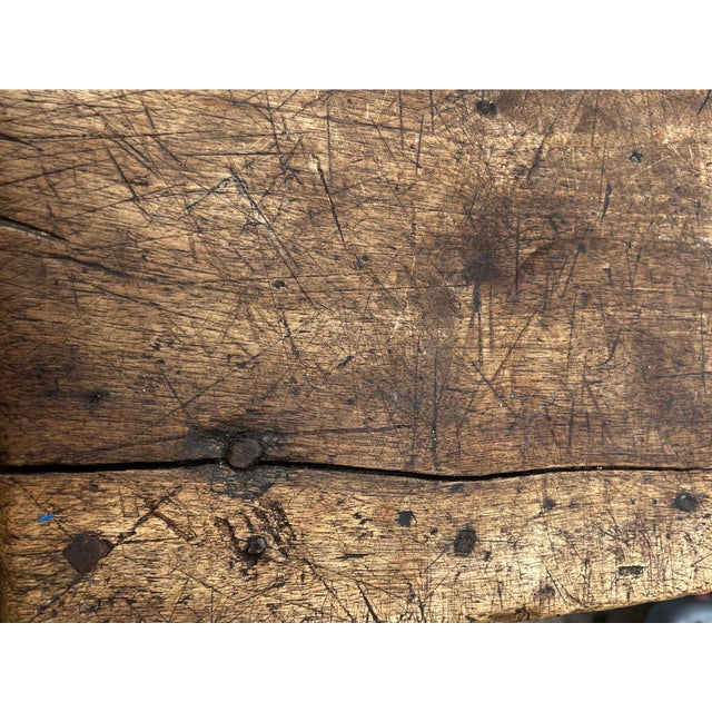 19th-Century Spanish Baroque Style Trestle Work Table / Dining Table For Sale - Image 17 of 18