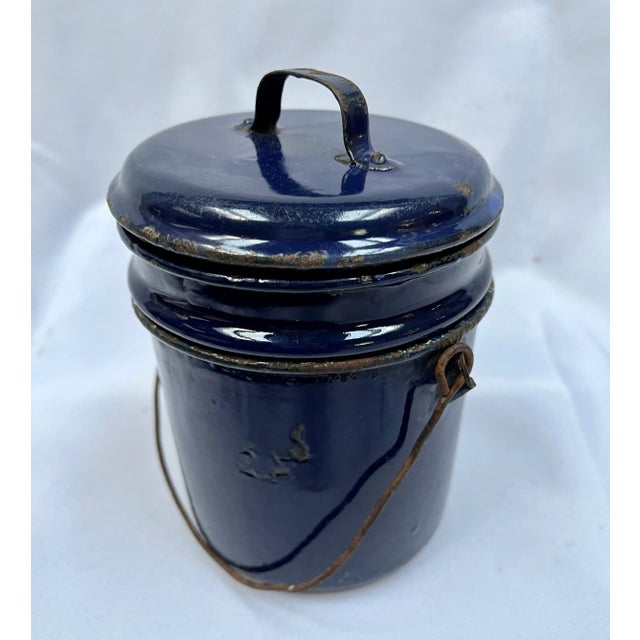 Vintage French Enamel Lunch Pail Chairish