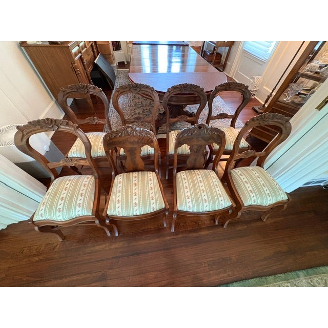 Sienna Circa 1865 Rococo Walnut Dining Table and Chairs For Sale - Image 8 of 9