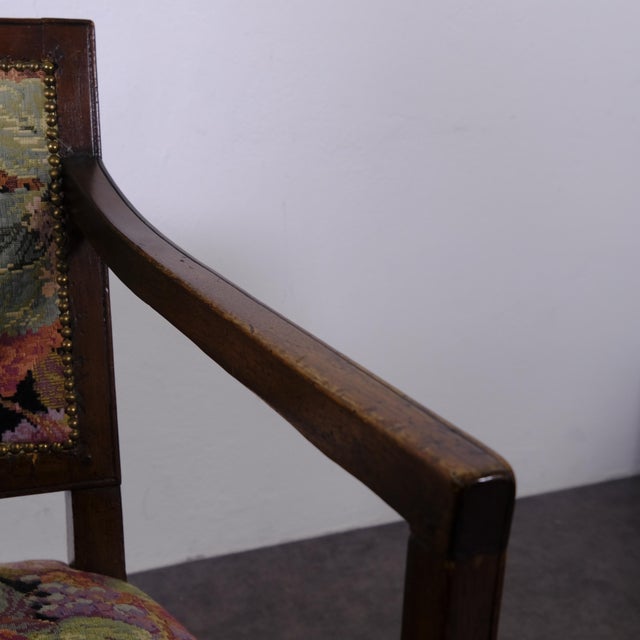 Late 19th Century Wooden and Fabric Armchair with Cushion For Sale - Image 18 of 18