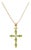 18k Gold Plated Peridot Cross Pendant | Delicate Religious Cross Jewelry | August Birthstone Gift for Woman For Sale
