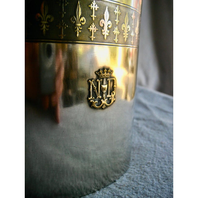 French Late 19th Century French Silver-Plate Holy Water Canister From Notre Dame De Lourdes For Sale - Image 3 of 9