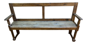 Antique Rustic Wooden Bench, 1800s