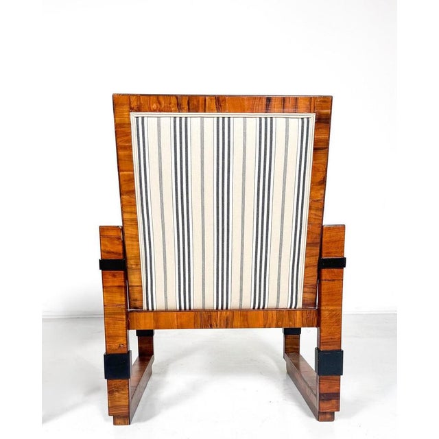 Art Deco Armchairs in Wood and Fabric, 1930, Set of 2 For Sale - Image 6 of 9