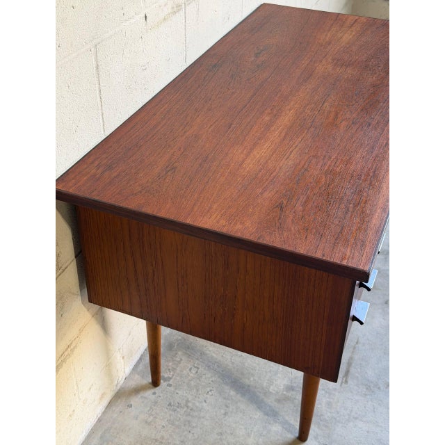 Wood Teak Writing Executive Desk Denmark Mid-Century Modern 1960s For Sale - Image 7 of 10