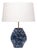 Perforated Blue and White Glazed Stoneware Table Lamp, Denmark, 1960s For Sale