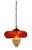 Red Murano Swirl Art Glass Shade and Amber Beads Pendant Lamp For Sale - Image 9 of 18