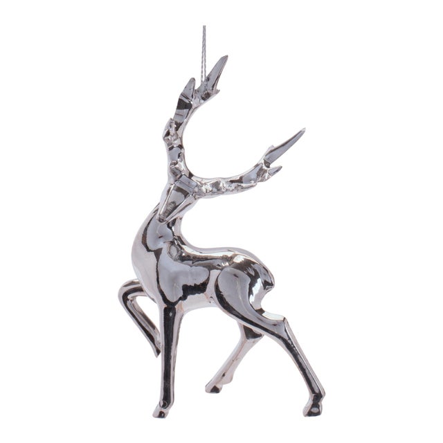 Kenneth Ludwig Chicago Glass Deer Ornaments (Set of 6) For Sale - Image 4 of 5