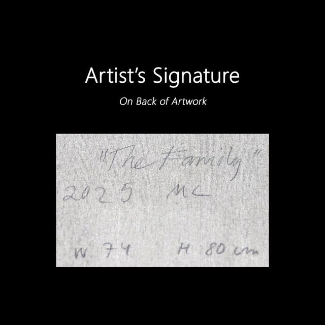 The Family - Original Geometric Architectural Acrylic Painting on Canvas For Sale In Los Angeles - Image 6 of 6