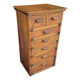 Antique American Arts & Crafts Oak Storage Cabinet, c.1910 For Sale