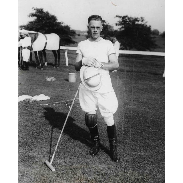 1928 Argentinian Polo Team Black and White Photograph For Sale - Image 4 of 4