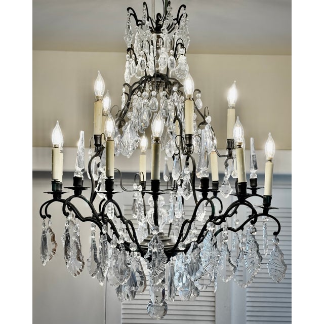 Late 19th Century French Louis XV Style Bronze and Crystal Chandelier For Sale - Image 14 of 18