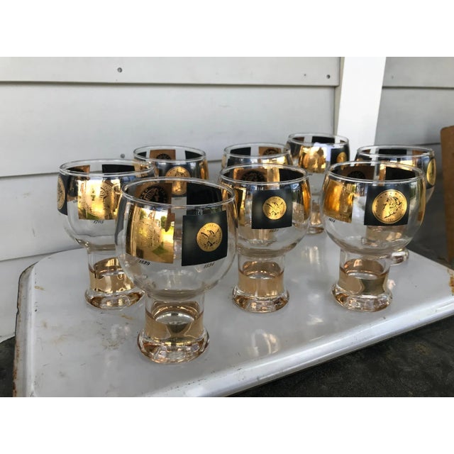 1960s Cera Glassl Coin Schooner Beer Glasses- Set of 8 For Sale In Boston - Image 6 of 6