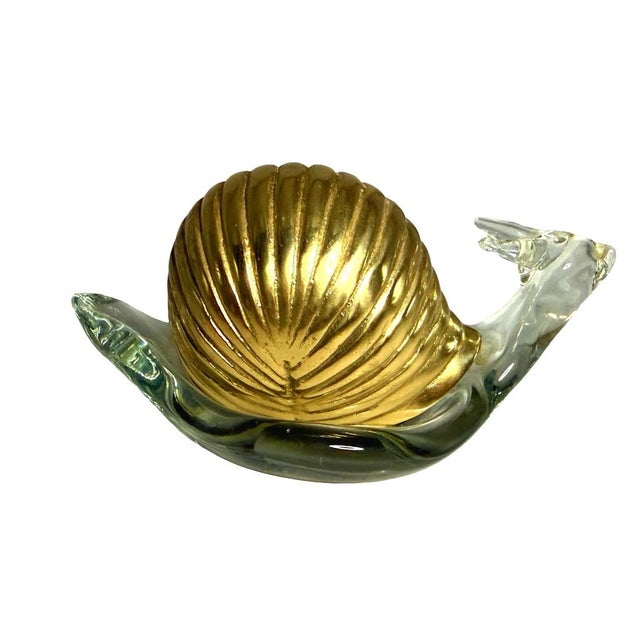 Brass & Glass Snail Figurine Sculpture Decorative Art Collectible For Sale - Image 9 of 12